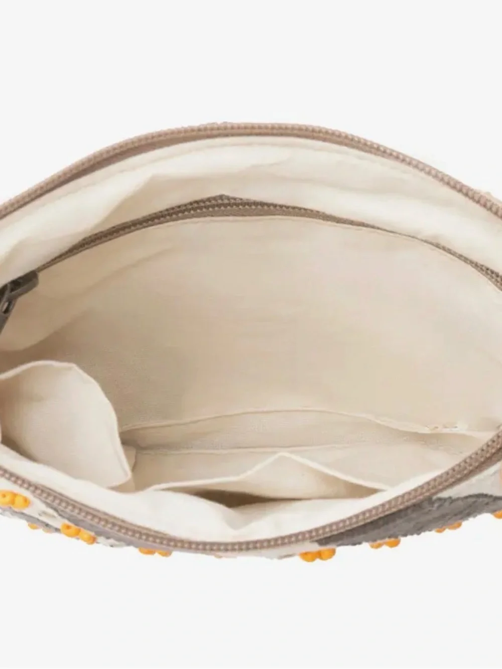 Myra Bag Gray, White & Orange Diagonal Stripe Crossbody
